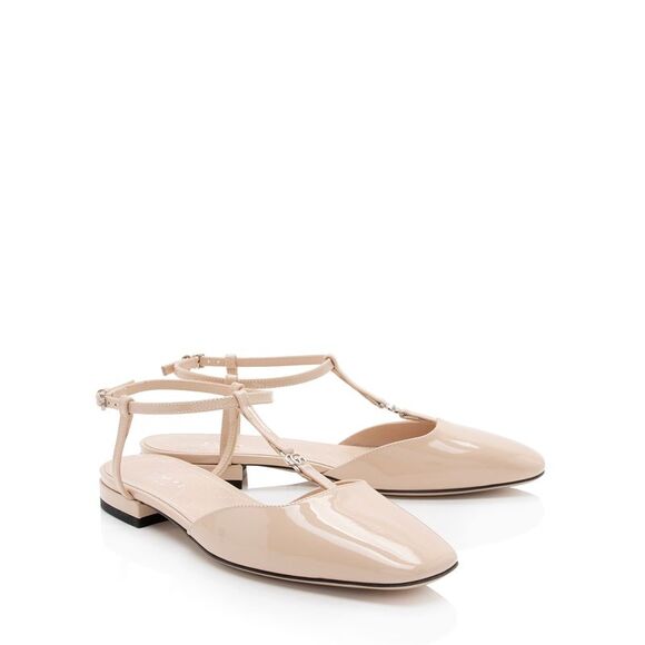 Gucci Patent Leather Double G T-Strap Flats - Size 5.5 / 35.5 - Picture 2 of 7